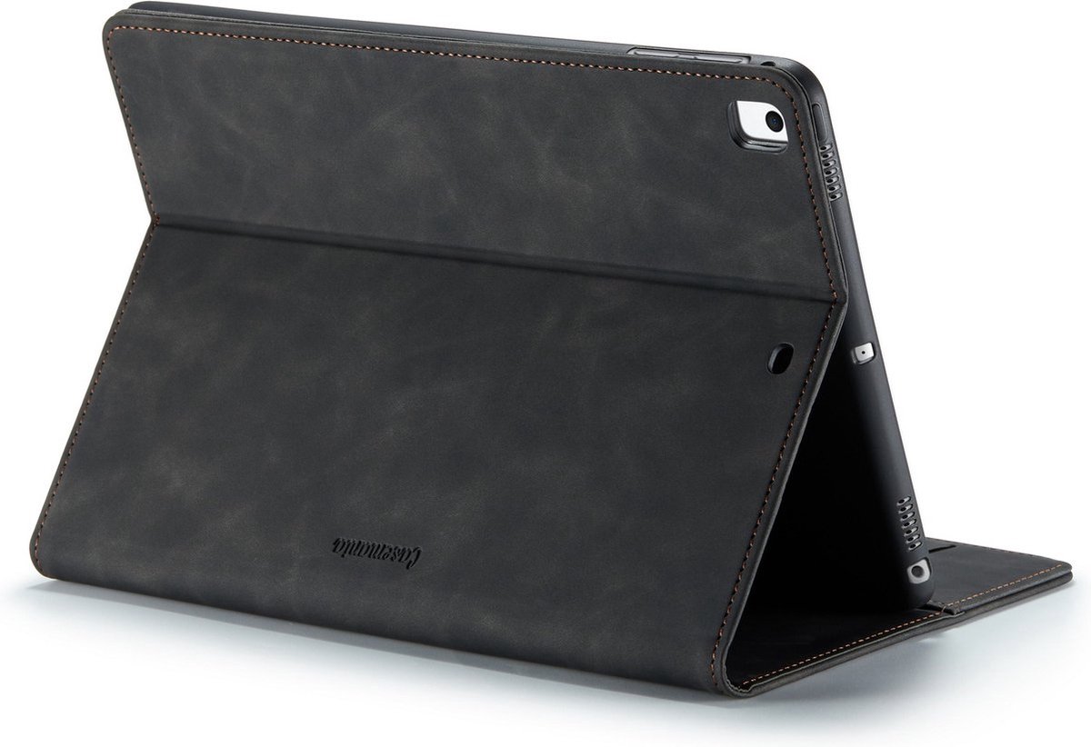 iPad Air 2 Bookcase hoesje - CaseMe - Effen Zwart - Kunstleer