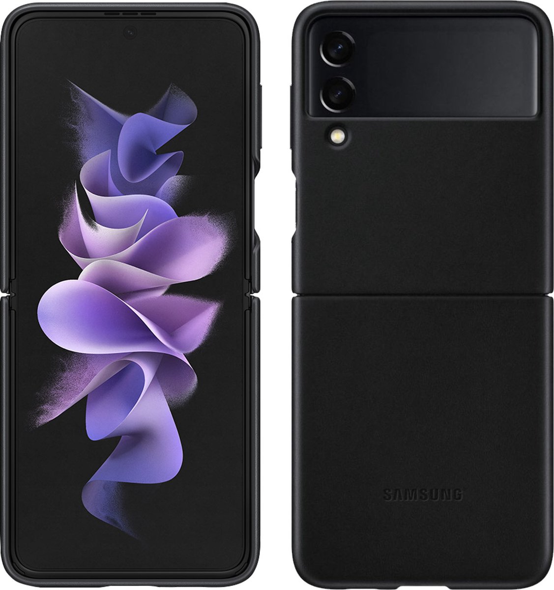 Lederen Hoesje - Samsung Galaxy Z Flip3 5G - Zwart