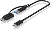 ICY BOX USB-kabel USB 3.2 Gen2 (USB 3.1 Gen2) USB-C stekker, USB-A stekker 0.35 m Zwart 60836