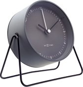 NeXtime Berlin Table – Tafelwekker – 14 × 13 × 7 cm – Metaal – Grijs – Stil