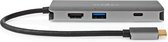 Porto Multi USB Nedis | USB 3.2 Gen 1 | USB-C™ Male | Sortie HDMI™ / Micro SD / RJ45 Femelle / SD / USB-C™ Femelle / 3x USB-A Femelle | 5 Gbit / s | 0,20 m | Rond | Plaqué or | PVC | Anthracite | Boîte