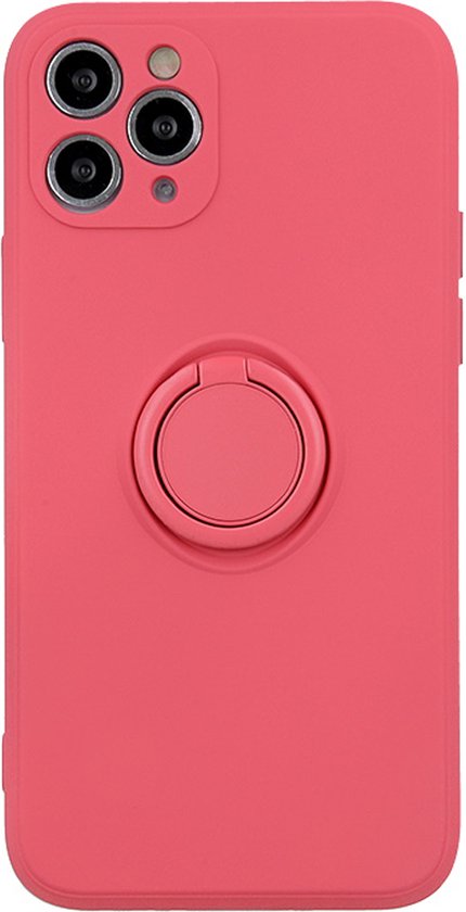 Multimedia & Accessoires Ring Vingergreep Back Cover Case Hoesje geschikt voor Apple iPhone 13 - Rood – Polycarbonaat – TPU – Harde Plastic - Schokabsorberend - Schokbestendig – met Stand