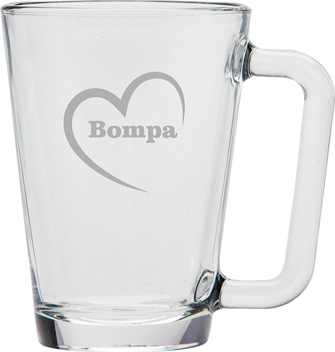 Theeglas gegraveerd - 26cl - Bompa-hartje