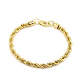 Twisted armband - Schakelarmband - 14k goud - zilver - damesarmband - cadeautje voor haar