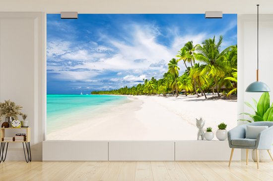 Papier peint - Papier peint photo Plage - Mer - Palmiers - Largeur 420 cm x hauteur 280 cm