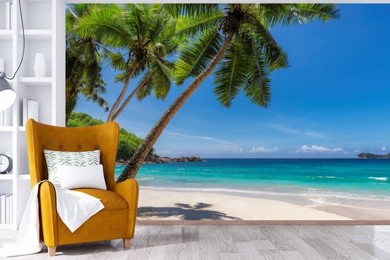 Papier peint - Papier peint photo Plage - Palmier - Mer - Île - Largeur 360 cm x hauteur 240 cm