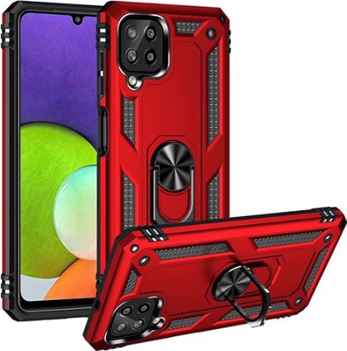 Samsung A22 4G Hybrid Armor Anti Shock Hoesje Rood