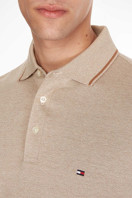 Tommy Hilfiger - Polo manches longues beige - Coupe slim - Polo Homme  Taille XL | bol.