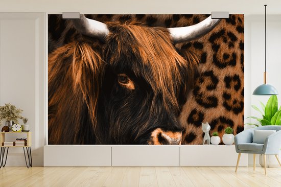 Papier Peint - Papiers Papier peint photo Imprimé Panthère - Highlander écossais - Design - Largeur 390 cm x Hauteur 260 cm