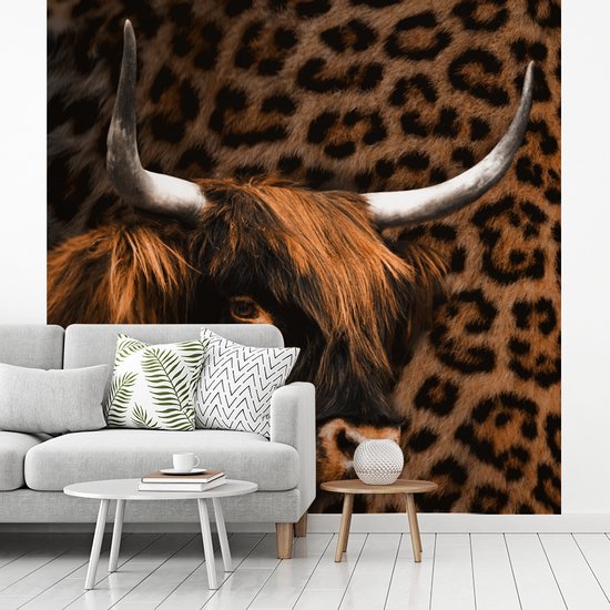 Papier peint - Papier peint photo murale Imprimé panthère - Highlander - Design - Largeur 220 cm x hauteur 220 cm