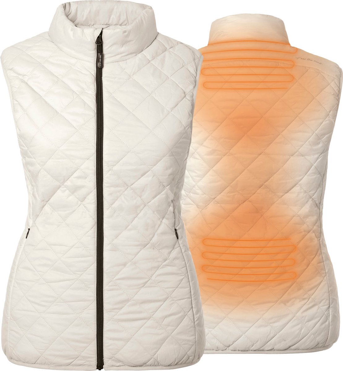 Verwarmde mouwloze vest Slim Fit Voor Vrouwen Rapid battery technologie taupe Taupegrijs