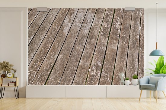 Lattes de bois comme fond d' fotobehang