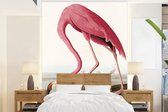 Behang - Fotobehang Flamingo - Vogel - Vintage - Water - Roze - Breedte 175 cm x hoogte 240 cm