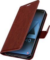 Geschikt voor Samsung Galaxy A40 Wallet Case Kaarthouder bruin