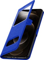Geschikt voor Apple iPhone 12 Mini Vensterhoes met Video Support blauw