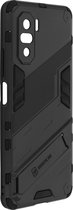 Convient pour Xiaomi Poco F3/Mi 11i Coque Antichoc Kickstand Kickstand II Collection Zwart