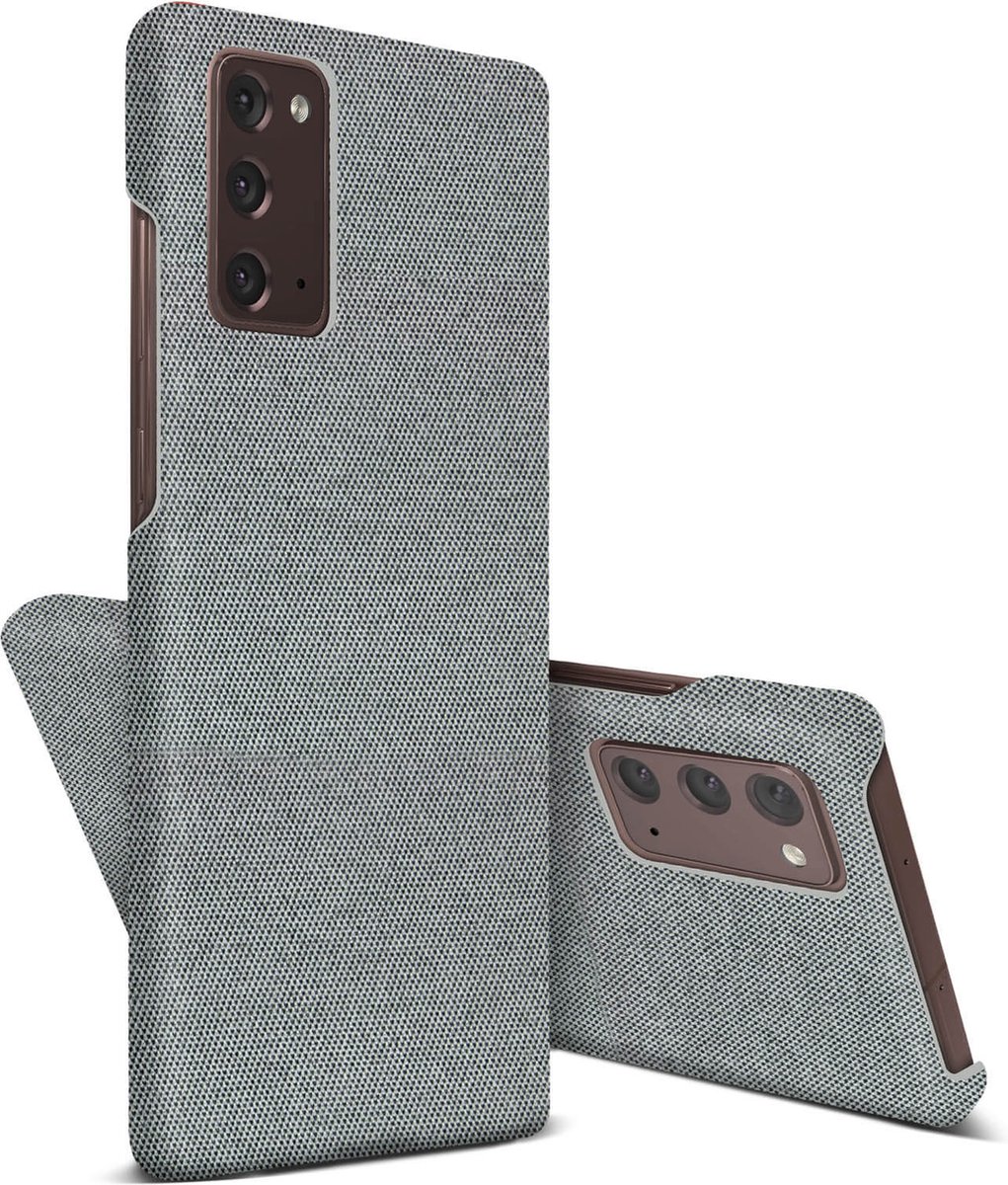 Geschikt voor Samsung Galaxy Note 20 Hybrid Case Stofafwerking Antivlek Wasbaar zilver