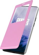 Geschikt voor OnePlus 7 Pro Case Window Time Display Video-ondersteuning roze