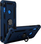 Geschikt voor Huawei P Smart Z en Honor 9X Hybrid Case Video Support Ring donker blauw