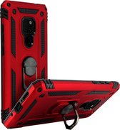 Geschikt voor Huawei Mate 20 Hybrid Case Video Support Ring rood