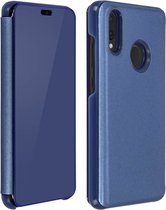 Clear View Geschikt voor Huawei P20 Lite Hoes Spiegelklep Video Support blauw