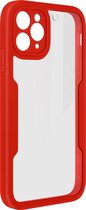 Geschikt voor iPhone 12 Pro Max integrale hoes Achterkant plexiglas omtrek rood