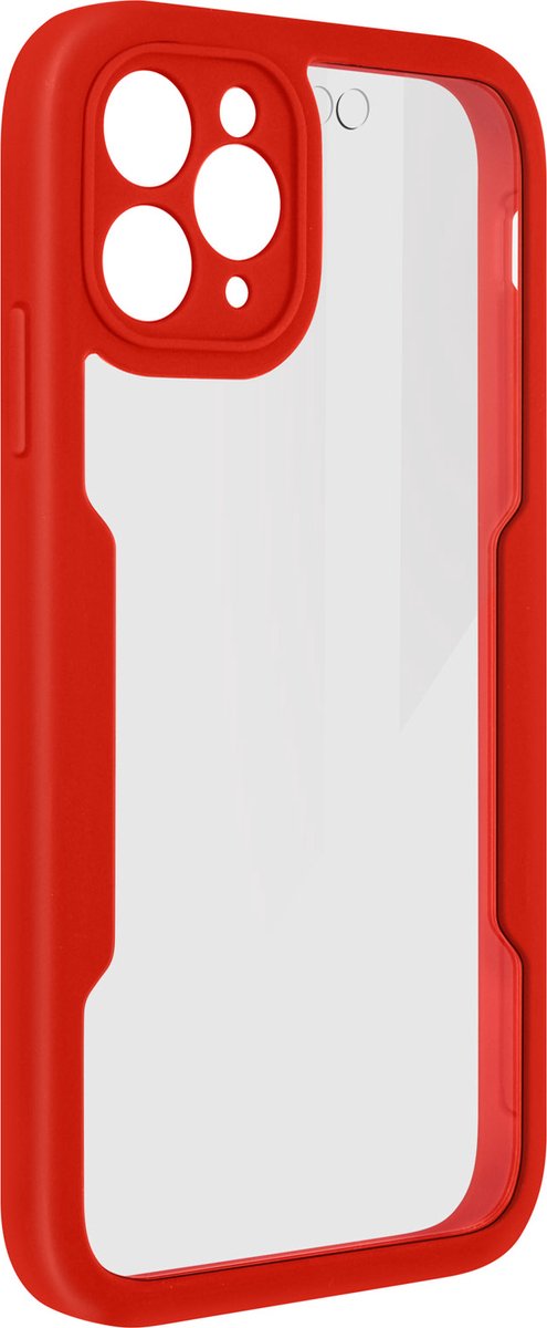 Avizar Hoesje Geschikt voor iPhone 12 Pro Plexiglas Full Body Versterkte Hoeken, Rood