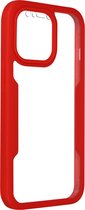 Integraal Geschikt voor Apple iPhone 13 Pro Max hoes Achterkant plexiglas, omtrek rood