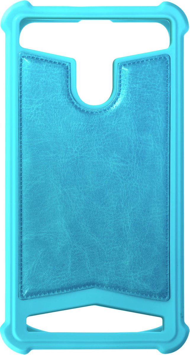 Avizar Hoes Schokbestendig universeel lederen hoesje voor 5,5 smartphone, Turquoise