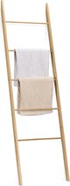 Navaris Multifunctionele Bamboe Handdoeken Ladder - 5 Treden voor Handdoeken, Kleding, Beddengoed - Voor Slaapkamer, Badkamer - Handdoek Standaard