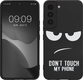 kwmobile telefoonhoesje geschikt voor Samsung Galaxy S22 - Hoesje voor smartphone in wit / zwart - Backcover van TPU - Don't Touch My Phone design
