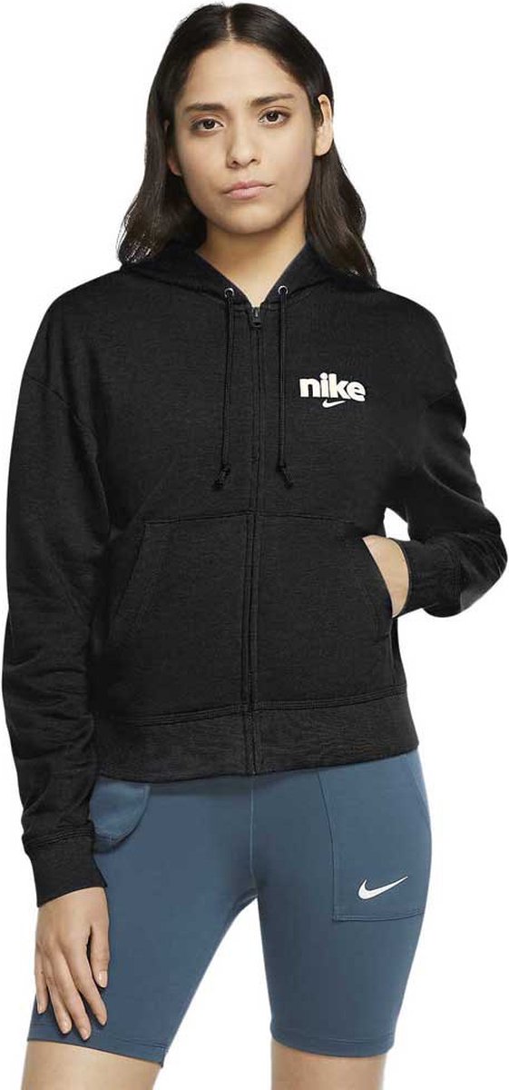 Nike Sportswear Sweater Met Ritssluiting Dames Sail Zwart