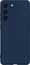 Hoesje Geschikt voor Samsung S23 Hoesje Siliconen Cover Case - Hoes Geschikt voor Samsung Galaxy S23 Hoes Back Case - Donkerblauw