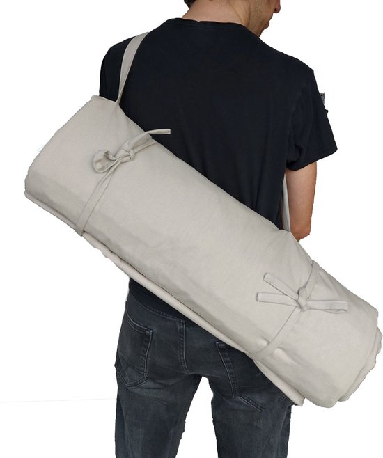Samarali Yoga mat Katoen - Kasteel Grijs - Yoga mat extra dik - Meditatiemat - Pilates mat - 200x65 CM - 100% Biologisch van Samarali — afbeelding 2