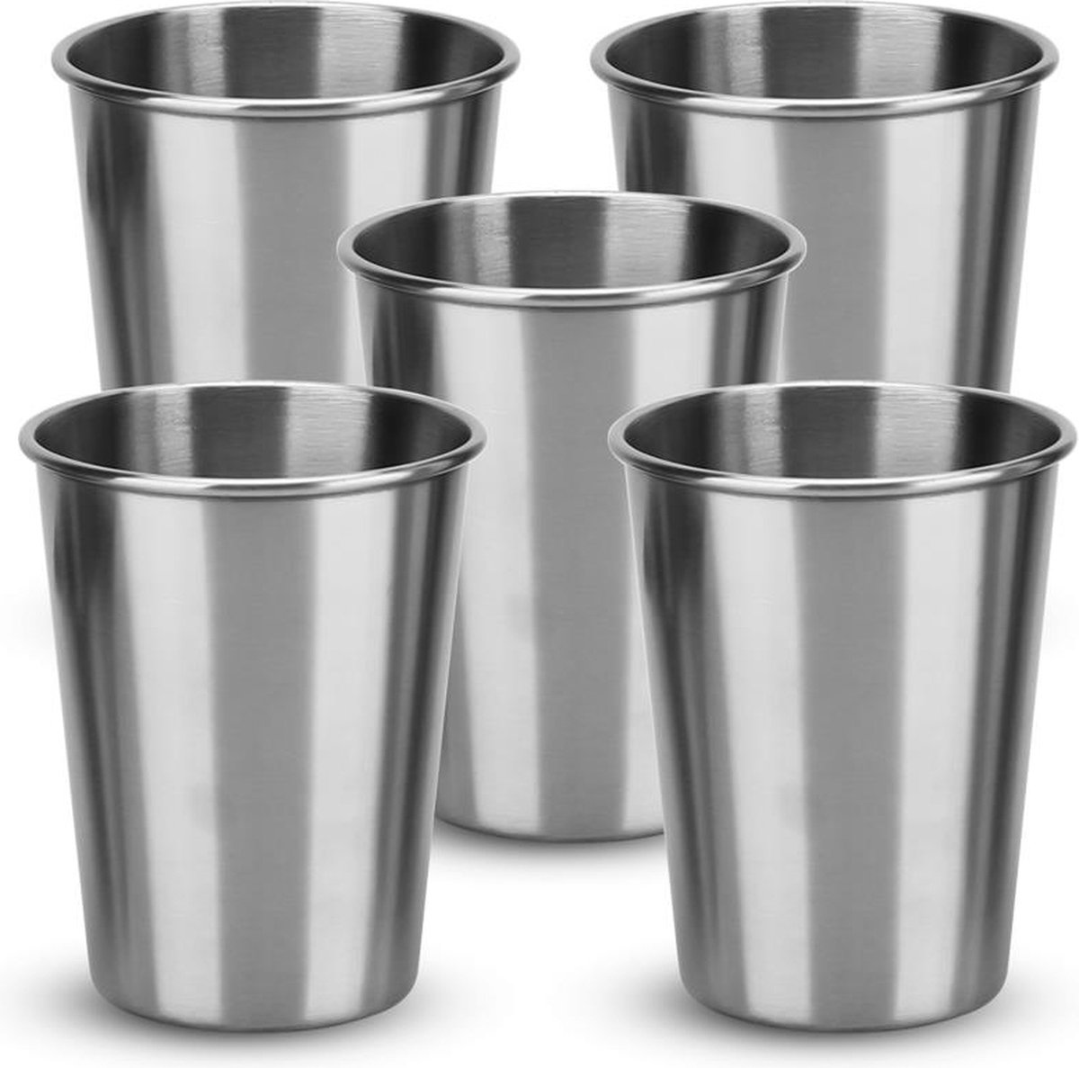 INTIRILIFE 5x stapelbare roestvrijstalen bekers in 170 ml - Camping Outdoor Metal Cups Cup Glas Herbruikbaar zonder plastic, geschikt voor kinderen