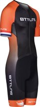 BTTLNS trisuit - triathlon pak - trisuit korte mouw heren - Typhon 2.0 - zwart-oranje - S