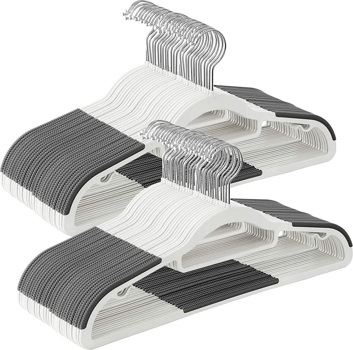 Kledinghangers - Kleedhangers - Hangers - Set van 50 - Antislip - 360 ° draaibare haak - Grijs