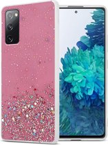 Cadorabo Hoesje geschikt voor Samsung Galaxy S20 FE in Roze met Glitter - Beschermhoes van flexibel TPU silicone met fonkelende glitters Case Cover Etui