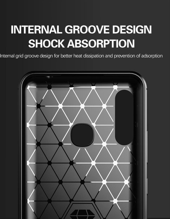 Coque Cadorabo pour Samsung Galaxy A70e en Zwart Brossé - Housse de protection en silicone TPU flexible aspect acier inoxydable-fibre de carbone Case Cover