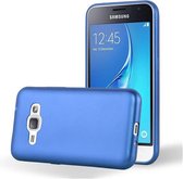 Cadorabo Hoesje geschikt voor Samsung Galaxy J1 2015 in METAAL BLAUW - Beschermhoes gemaakt van flexibel TPU silicone Case Cover