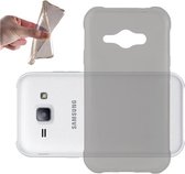 Cadorabo Hoesje geschikt voor Samsung Galaxy J1 ACE in TRANSPARANT ZWART - Beschermhoes gemaakt van flexibel TPU Silicone Case Cover