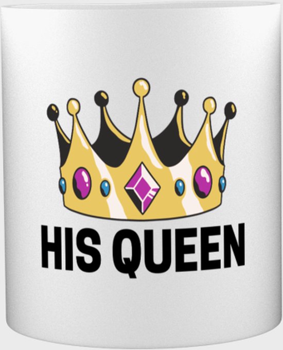 porte-clés monde - Sa reine Mug avec impression - anniversaire - Cheveux - Hem - Texte drôle - Contenu 350 ML