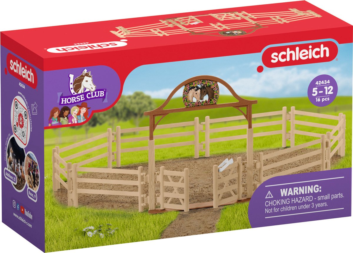 schleich HORSE CLUB - Paardenwei met toegangspoort - Accessoires - Kinderspeelgoed voor Jongens en Meisjes - 5 tot 12 jaar - 42434 - Schleich