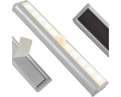 Led Lamp Met Bewegingssensor Voor Binnen - Zelf klevend - Nachtlamp - Lamp Sensor - Led Wandlamp - Kastverlichting Met Bewegingssensor - Kastverlichting LED Draadloos - Grijs / Zilver