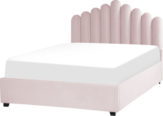 VINCENNES - Bed met opbergruimte - Roze - 140 x 200 cm - Fluweel