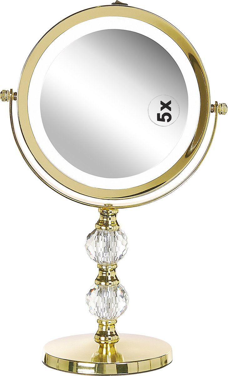 Goedkoopste Beliani CLAIRA - make-up spiegel - Goud - Glas