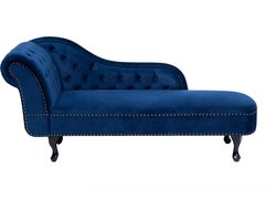 BELIANI NIMES - Chaise longue - Marineblauw - Linkerzijde - Fluweel