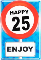 Happy age kaart 25 jaar (wenskaart met Button)