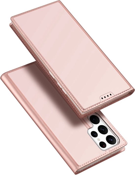 Dux Ducis - Geschikt voor Samsung Galaxy S23 Ultra - Slim bookcase hoesje - Rose Goud