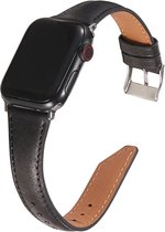 Convient au bracelet Apple Watch 38 / 40 / 41 mm - Série 1 2 3 4 5 6 7 8 SE - Bracelet de montre Smartwatch iWatch - 38 mm 40 mm 41 mm - Fungus - Cuir PU - Zwart - Plat